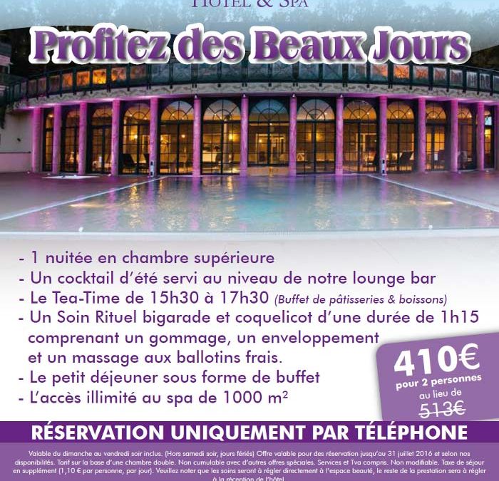 Profitez des beaux jours à l&rsquo;Hôtel & Spa « Les Violettes »